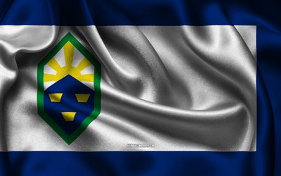 コロラドスプリングスの旗, 4k, 米国の都市, サテンフラグ, コロラドスプリングスの日, アメリカの都市, 波状のサテンの旗, コロラド州の都市, コロラドスプリングス コロラド州, アメリカ合衆国, コロラドスプリングス