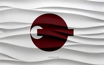 4k, bandera de nara, fondo de yeso de ondas 3d, bandera nara, textura de ondas 3d, símbolos nacionales japoneses, dia de nara, prefecturas de japon, bandera de nara 3d, nara, japón