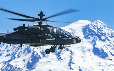 mcdonnell douglas ah-64 apache, helicóptero de ataque estadounidense, ah-64e apache, aviación de combate de la fuerza aérea de ee uu, helicópteros militares