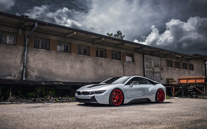 2022, BMW i8, front view, exterior, electric car, sports coupe, silver BMW i8, BMW i8 tuning, german sports cars, BMW