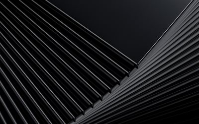 schwarzer linienhintergrund, 4k, schwarze plastiklinienbeschaffenheit, schwarzer kreativer hintergrund, schwarzer hintergrund für visitenkarte, linienhintergrund, schwarzer visitenkartenhintergrund