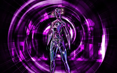 ايزو, 4k, الأرجواني الملخص الخلفية, فورتنايت, أشعة مجردة, الجلد ايزو, fortnite iso skin, شخصيات fortnite, ايزو فورتنايت