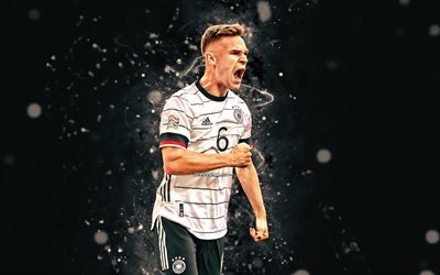 4k, Joshua Kimmich, white neon lights, Germany National Team, soccer, footballers, Kimmich, German football team, Joshua Kimmich 4K