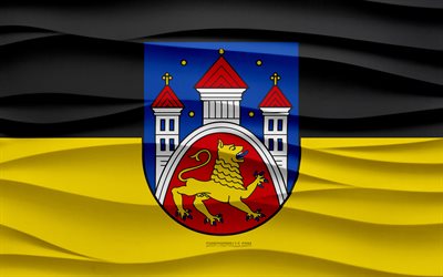 4k, ゲッティンゲンの旗, 3 d 波石膏背景, ゲッティンゲン旗, 3 d 波テクスチャ, ドイツの国のシンボル, ゲッティンゲンの日, ドイツの都市, 3 d のゲッティンゲンの旗, ゲッティンゲン, ドイツ