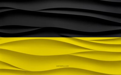 4k, drapeau de munich, fond de plâtre vagues 3d, drapeau munichois, texture des vagues 3d, symboles nationaux allemands, jour de munich, villes allemandes, drapeau de munich 3d, munich, allemagne