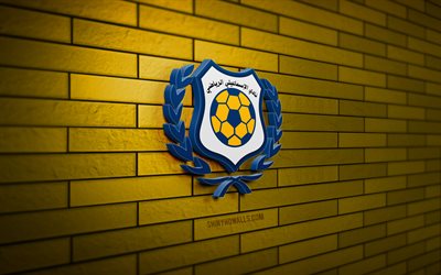 logo ismaïly sc 3d, 4k, mur de brique jaune, premier league égyptienne, football, club égyptien de football, logo ismaïly sc, emblème ismaïly sc, ismaïly sc, logo de sport, ismaïly fc