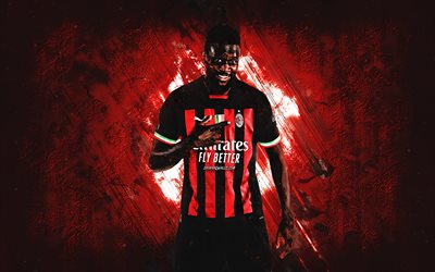 Divock Origi, AC Milan, Belgian football player, portrait, red stone background, Serie A, Italy, football, Divock Okoth Origi