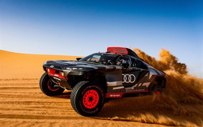 Audi RS Q e-tron, 4k, sand dunes, 2022 cars, adventure, extreme, 2022 Audi RS Q e-tron, german cars, Audi