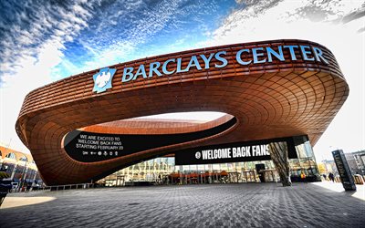 4k, Barclays Center, sports arena, Brooklyn Nets Stadium, NBA, Brooklyn, New York, basketball, NBA stadiums, USA, National Basketball Association