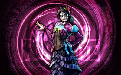 4k, rosa, fortnite, rosa grunge espiral de fundo, fortnite rosa skin, rosa fortnite personagem, rosa fortnite, personagens de fortnite, grunge arte, rosa skin