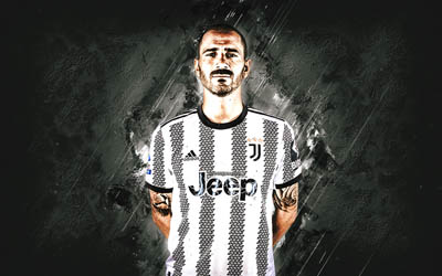 Leonardo Bonucci, Juventus FC, Italian soccer player, white stone background, football, Serie A Italy, Bonucci Juve