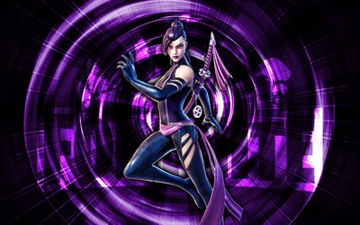 psylocke, 4k, violeta resumo de fundo, fortnite, resumo raios, psylocke skin, fortnite psylocke skin, personagens de fortnite, psylocke fortnite