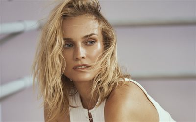 4k, diane kruger, porträt, deutsche schauspielerin, fotoshooting, weißes kleid, make-up, schöne frau