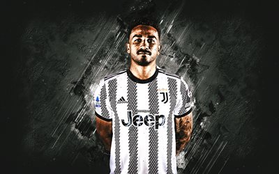 Danilo, Juventus FC, Brazilian football player, portrait, Serie A, Italy, football, white stone background, Danilo Luiz da Silva