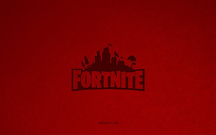 logotipo de fortnite, 4k, logotipos de juegos, emblema de fortnite, textura de piedra roja, fortnite, marcas de juegos, signo de fortnite, fondo de piedra roja